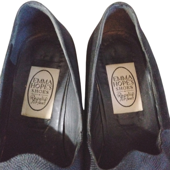 Vintage Emma Hope's Black Textured Suede Loafer Flats Women's size 7.5 - Picture 5 of 12
